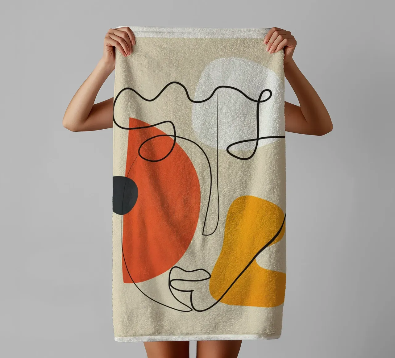 Abstract Face Line Design 01 asciugamano da bagno da cityart