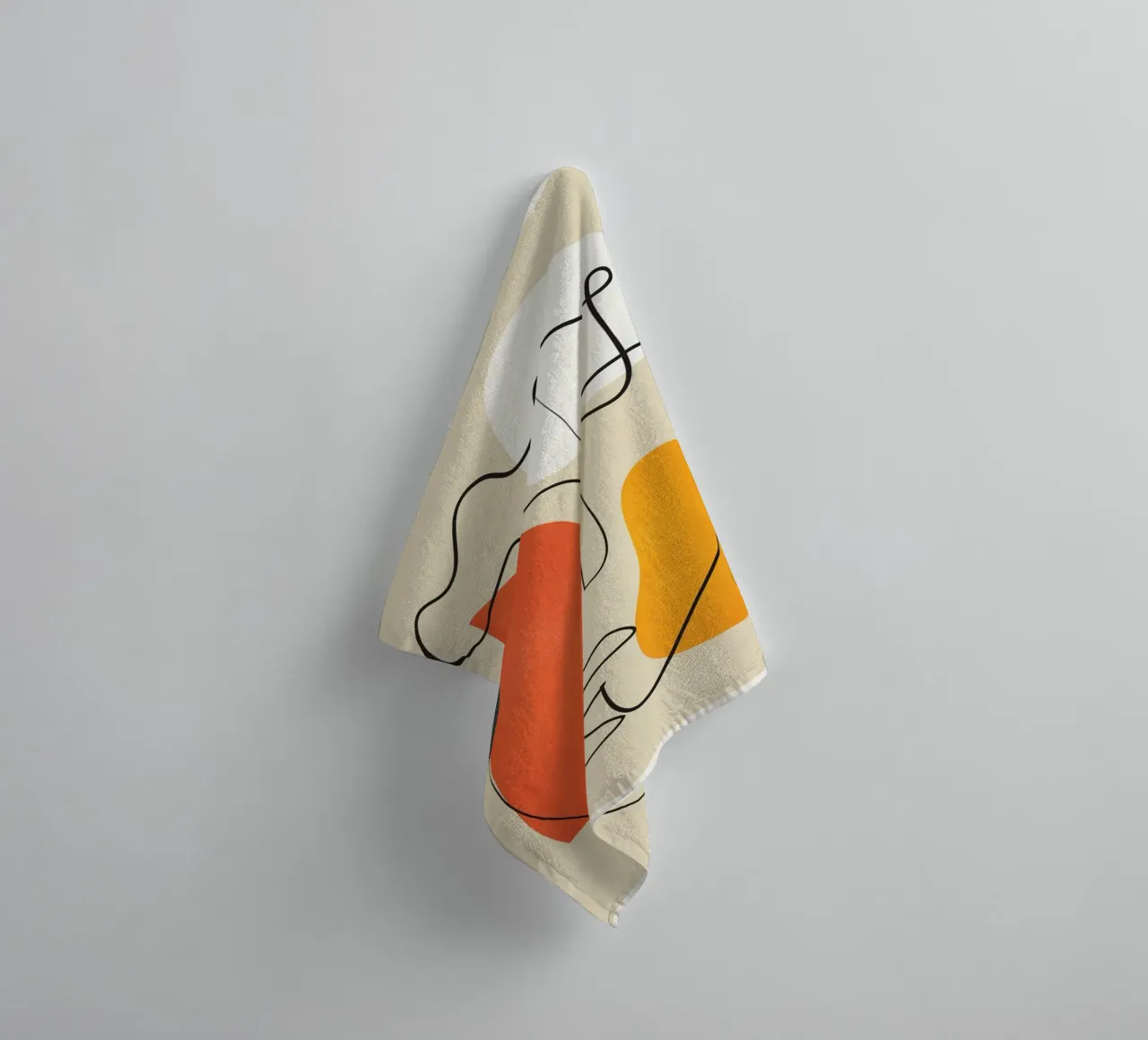 Abstract Face Line Design 01 towel by cityart
