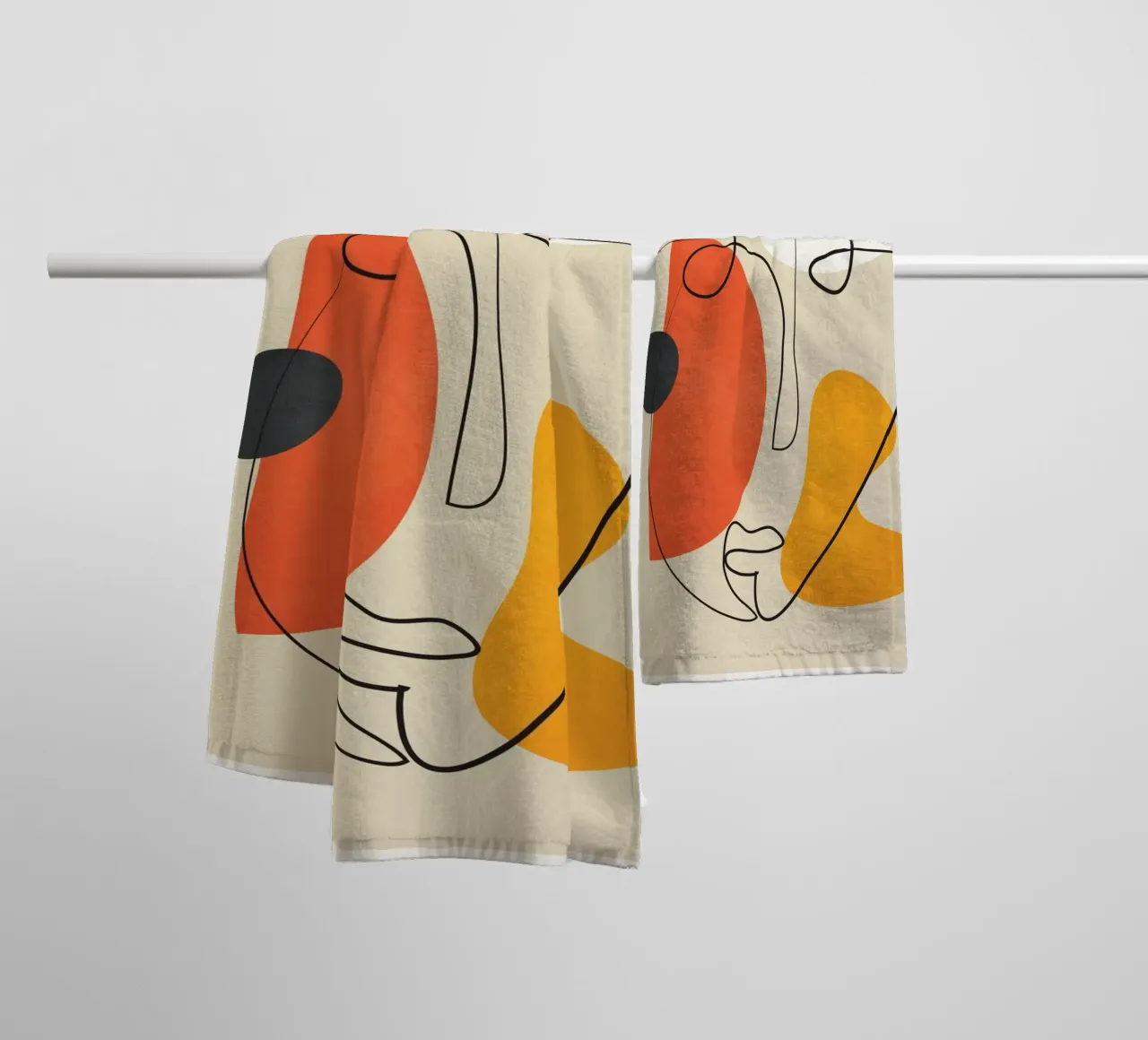 Abstract Face Line Design 01 asciugamano da bagno da cityart