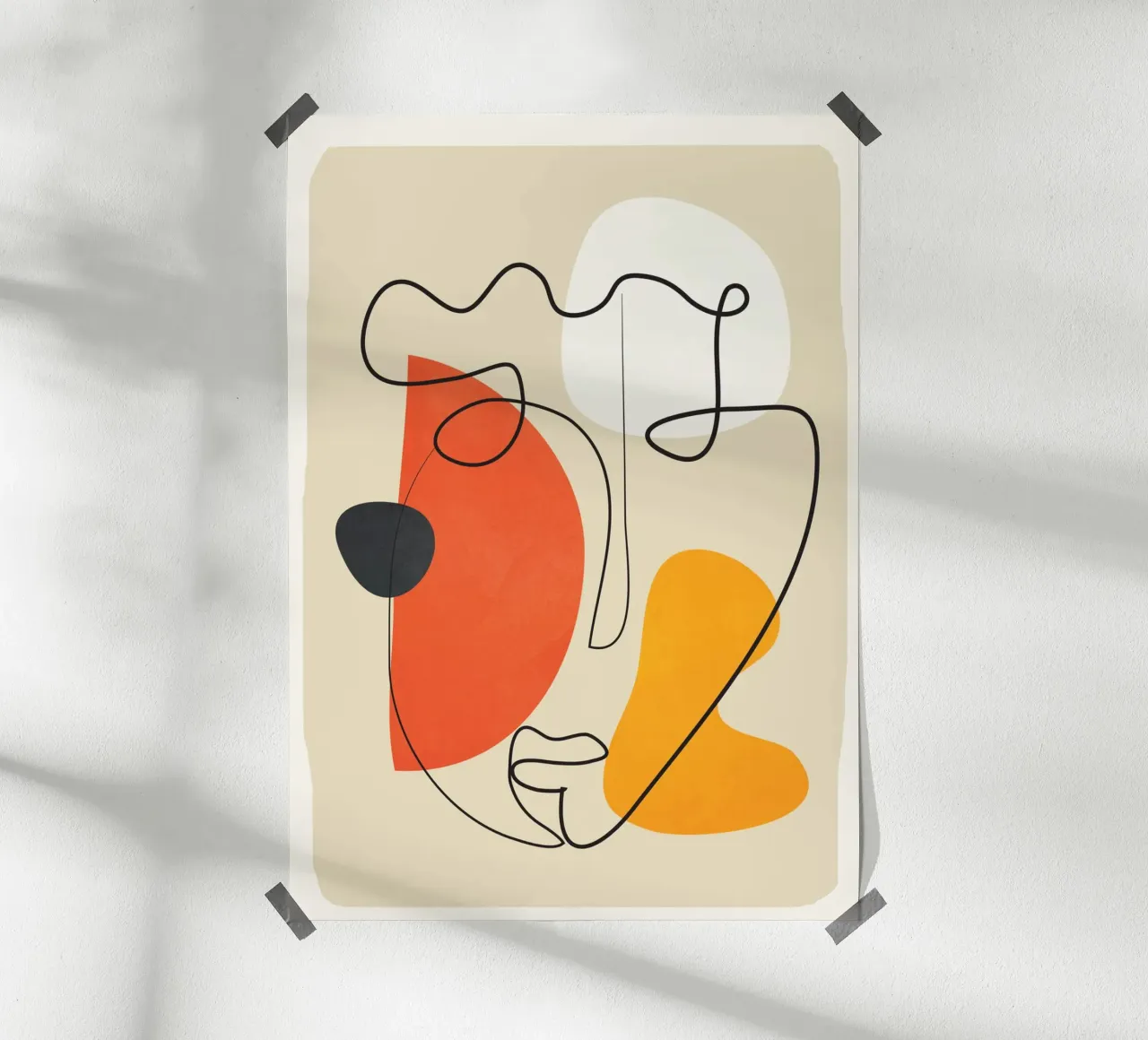 Abstract Face Line Design 01 poster da cityart