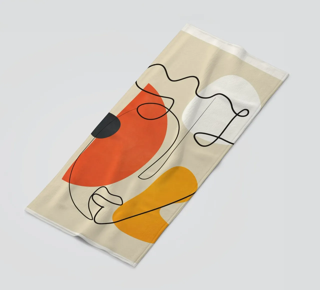 Abstract Face Line Design 01 telo mare da cityart