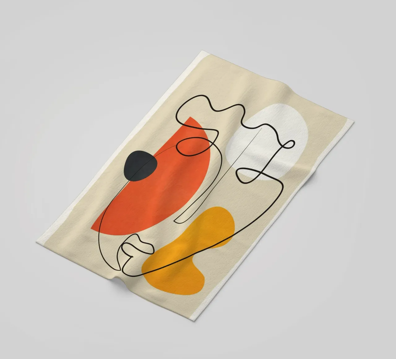 Abstract Face Line Design 01 telo mare da cityart