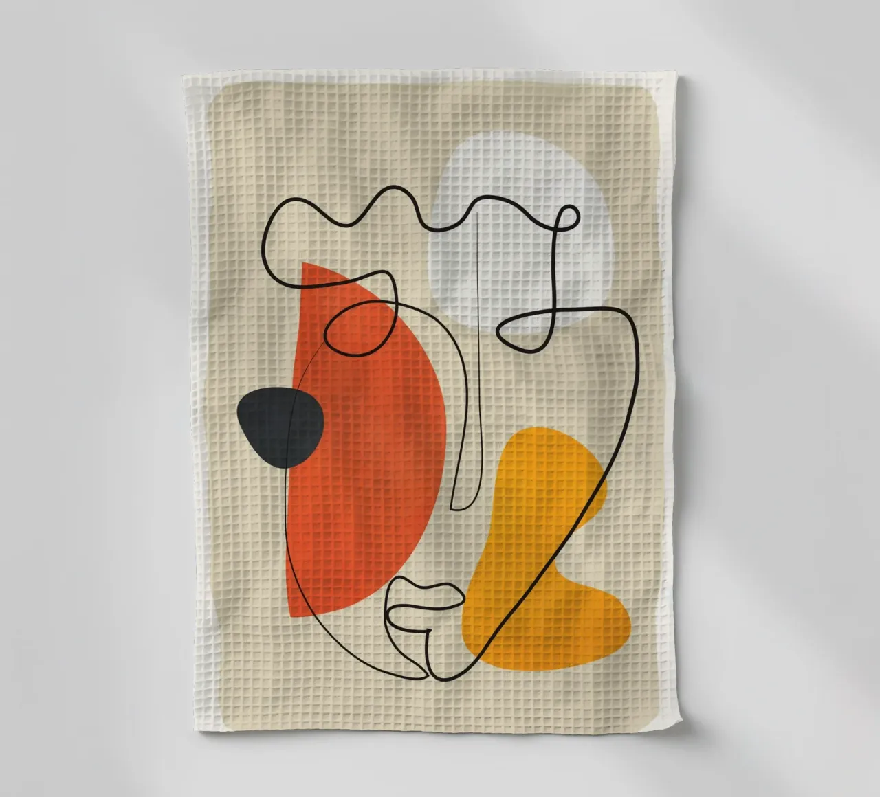 Abstract Face Line Design 01 canovaccio da cucina da cityart