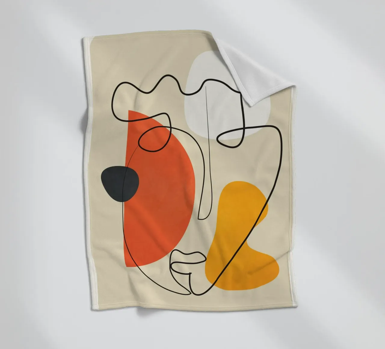 Abstract Face Line Design 01 coperta in pile da cityart