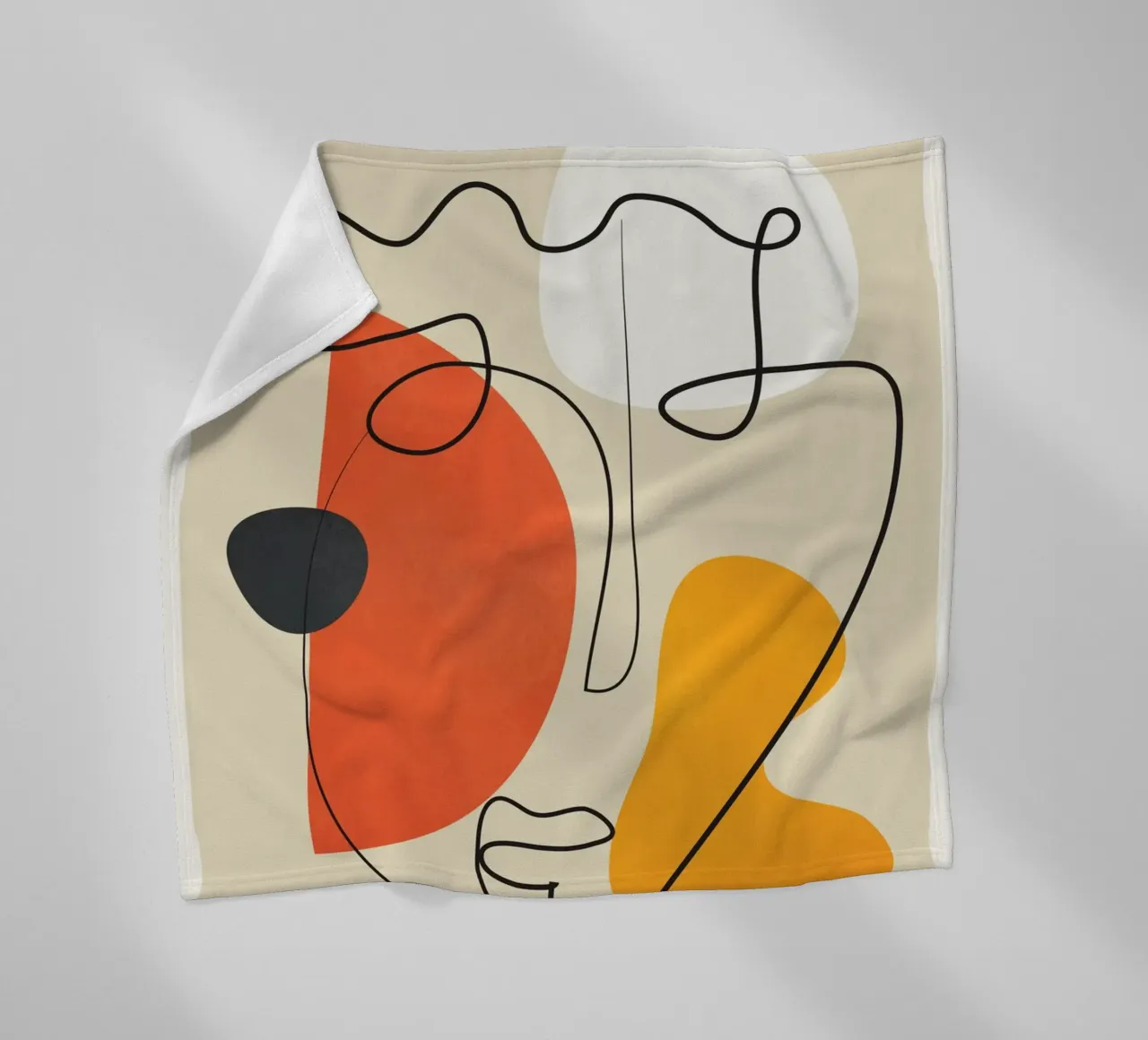 Abstract Face Line Design 01 coperta in pile da cityart