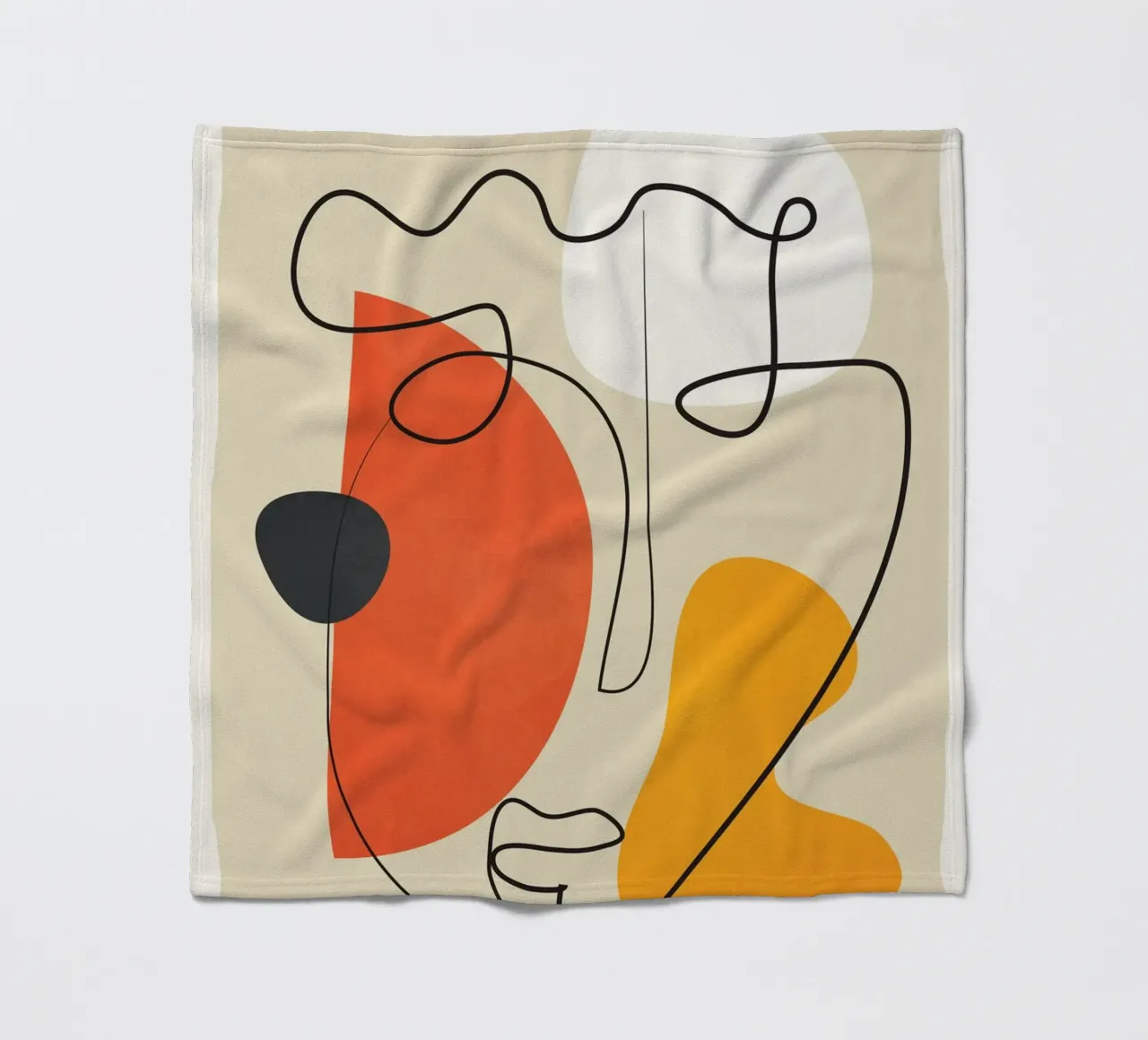 Abstract Face Line Design 01 coperta in pile da cityart