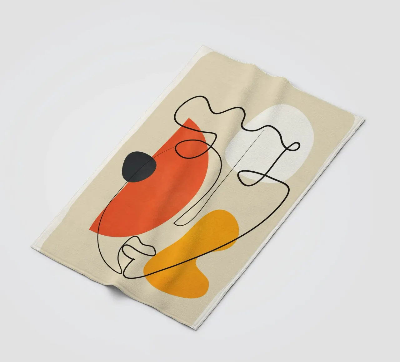 Abstract Face Line Design 01 coperta in pile da cityart