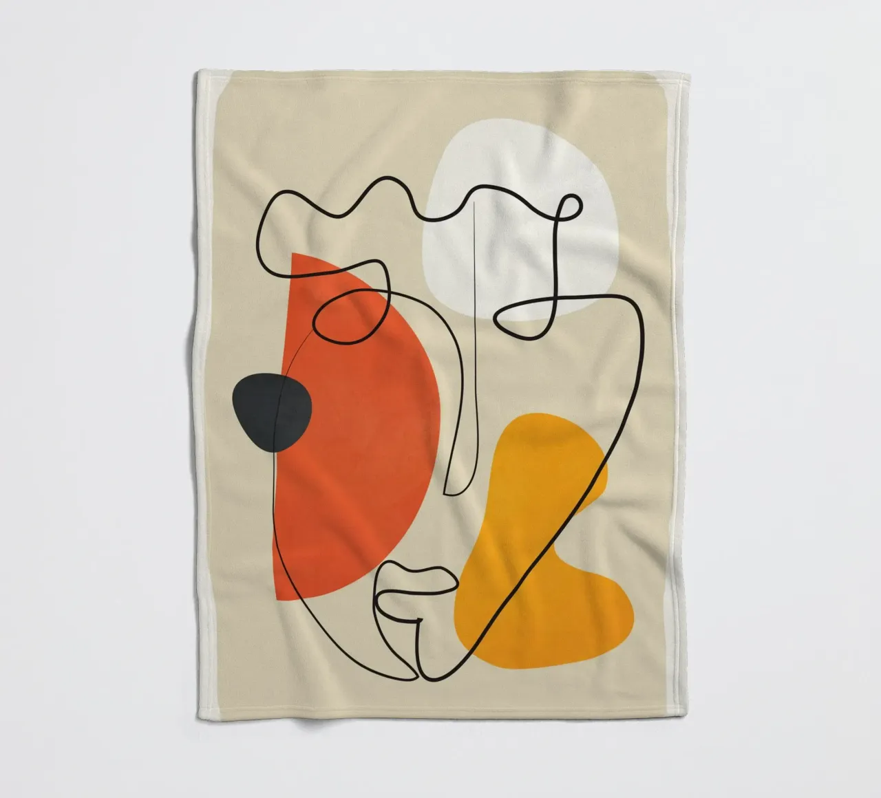 Abstract Face Line Design 01 coperta in pile da cityart