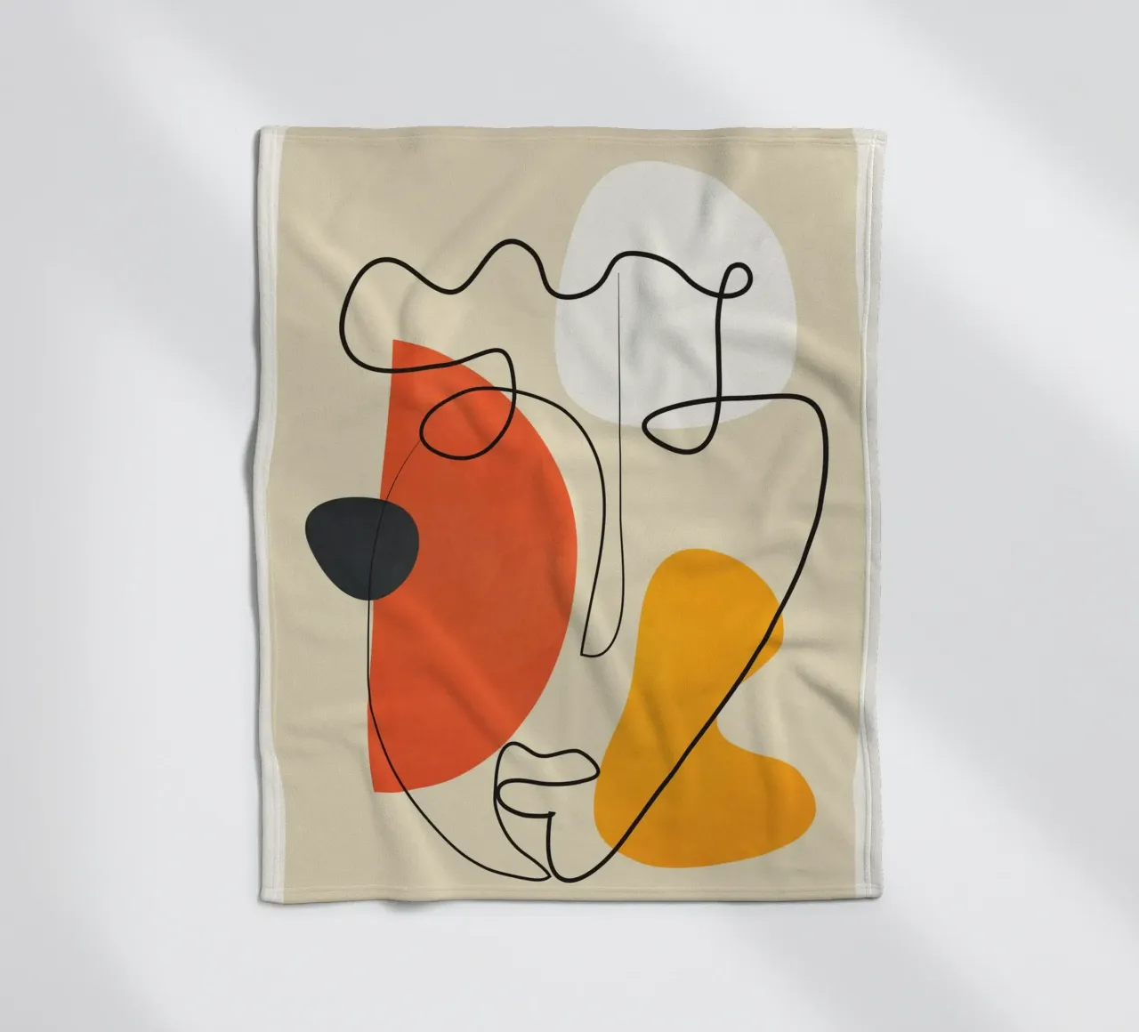 Abstract Face Line Design 01 coperta in pile da cityart