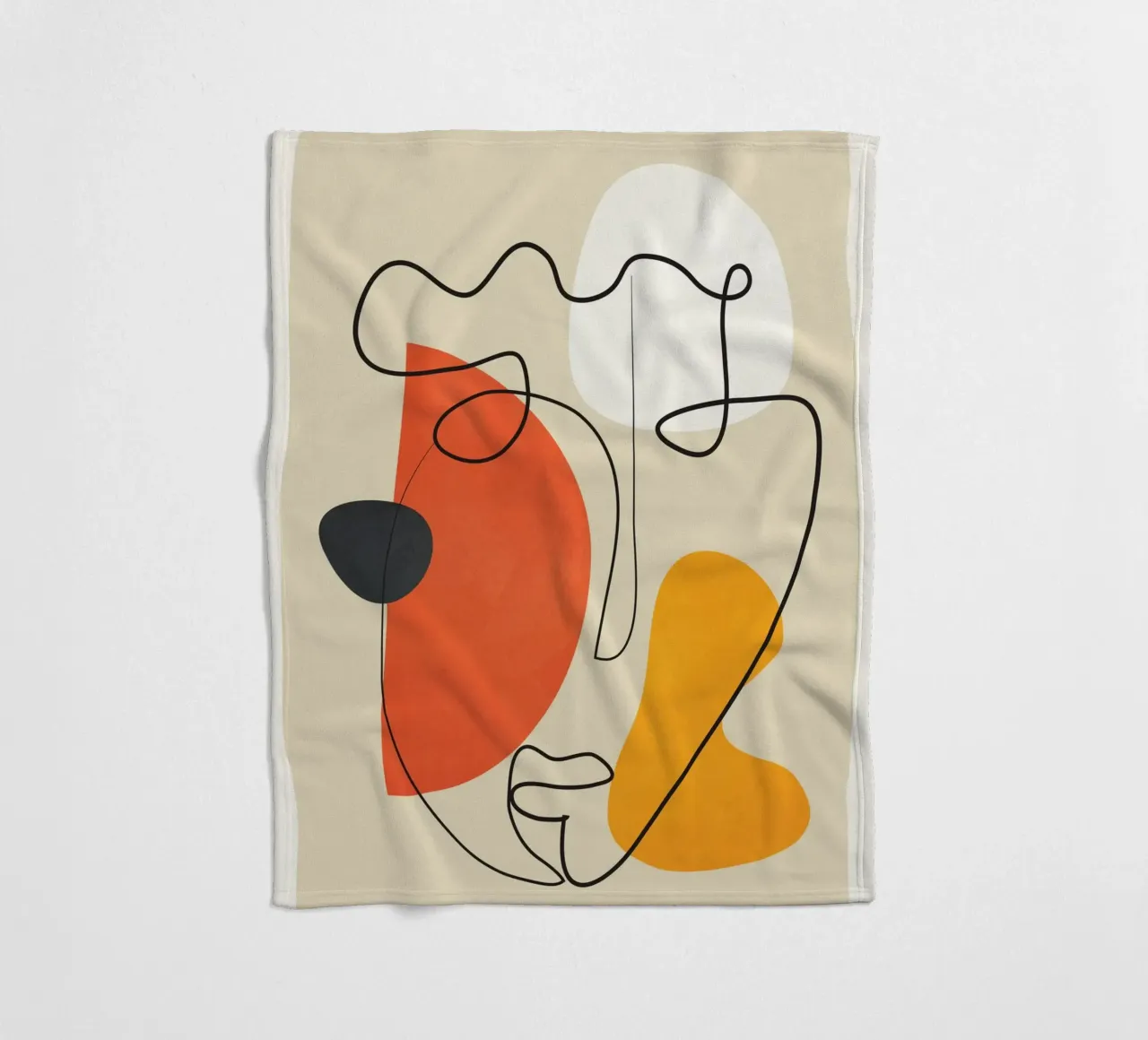 Abstract Face Line Design 01 coperta in pile da cityart