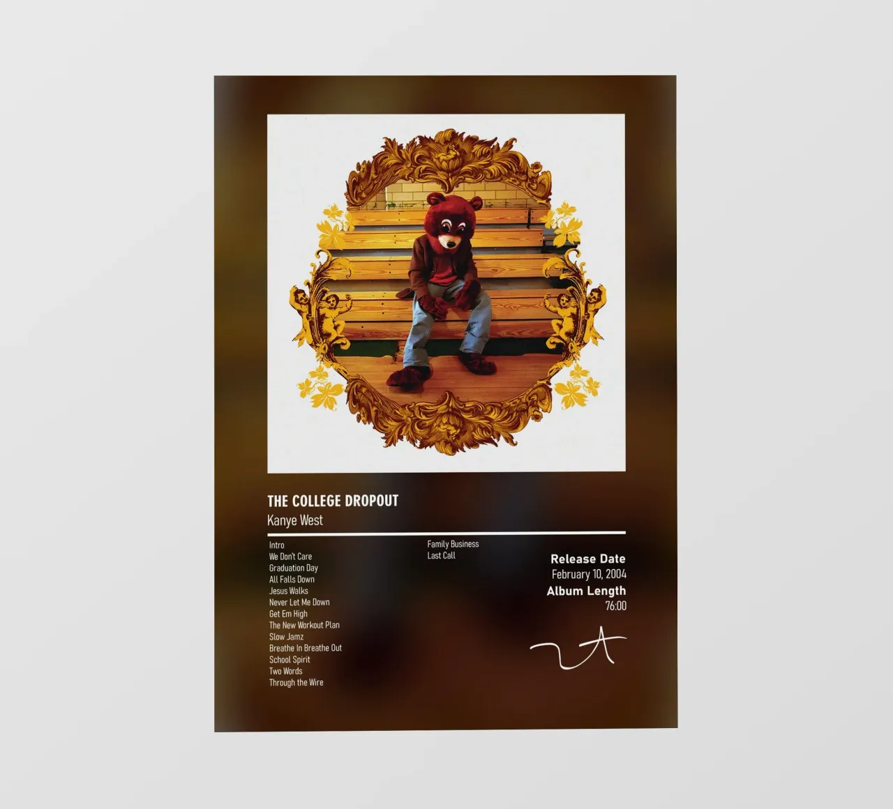 The College Dropout (2004) by Kanye West pellicola backlit da DGUnder