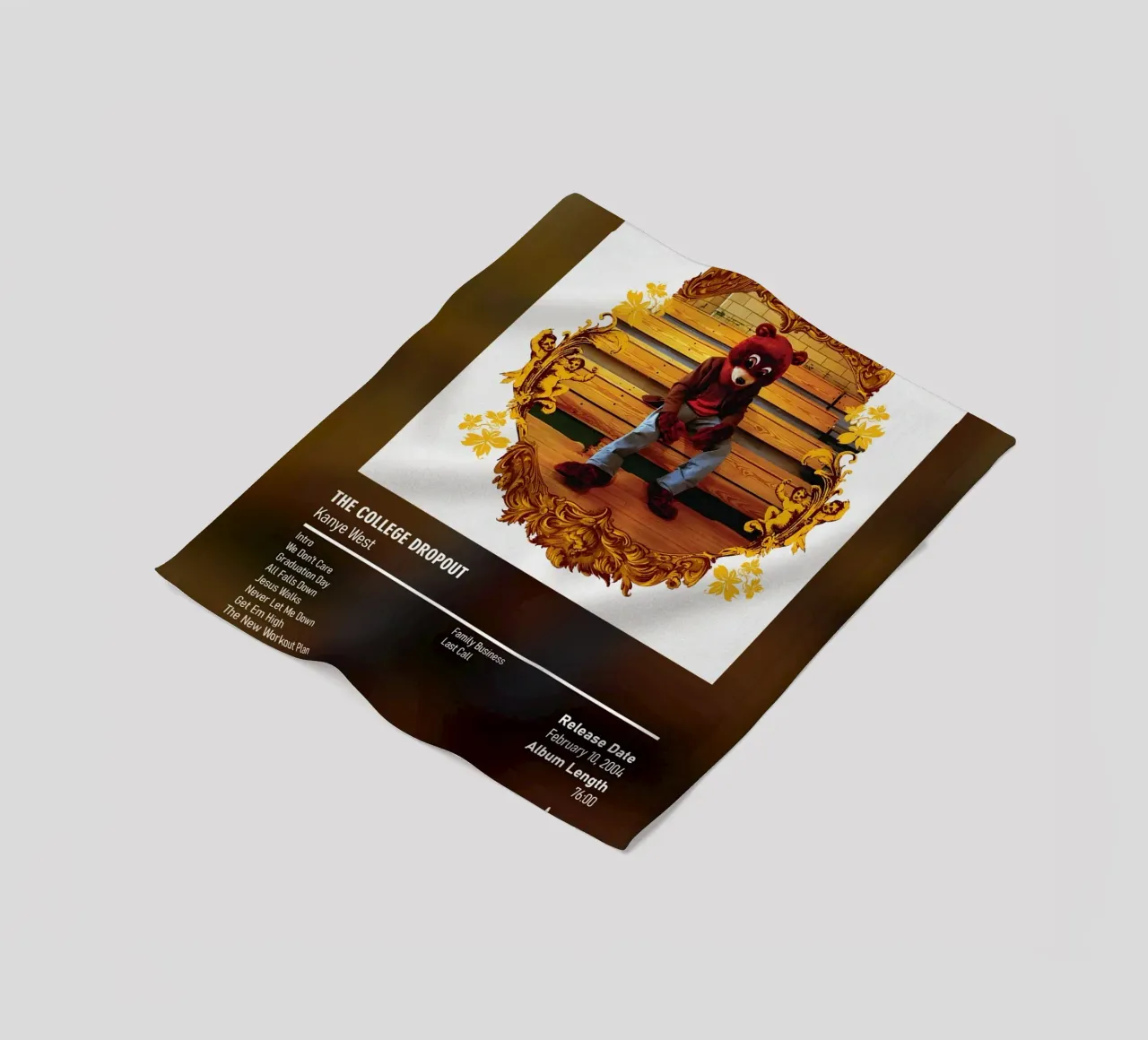 The College Dropout (2004) by Kanye West coperta in pile da DGUnder