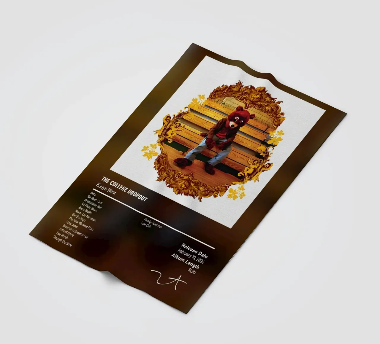 The College Dropout (2004) by Kanye West coperta in pile da DGUnder