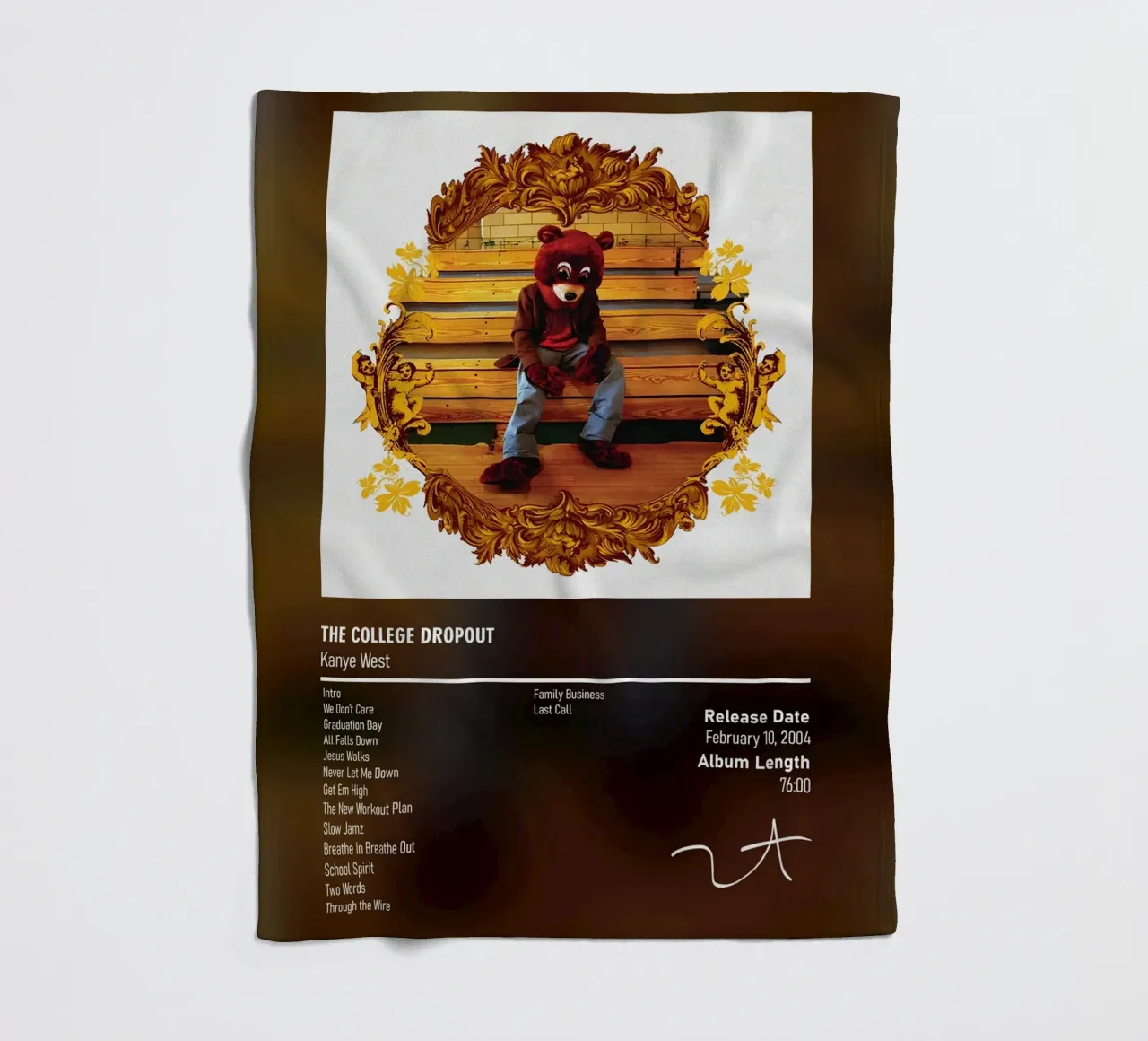 The College Dropout (2004) by Kanye West coperta in pile da DGUnder