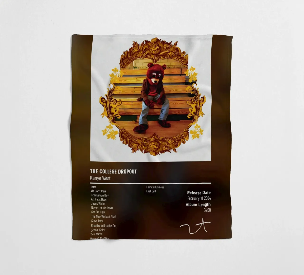 The College Dropout (2004) by Kanye West coperta in pile da DGUnder