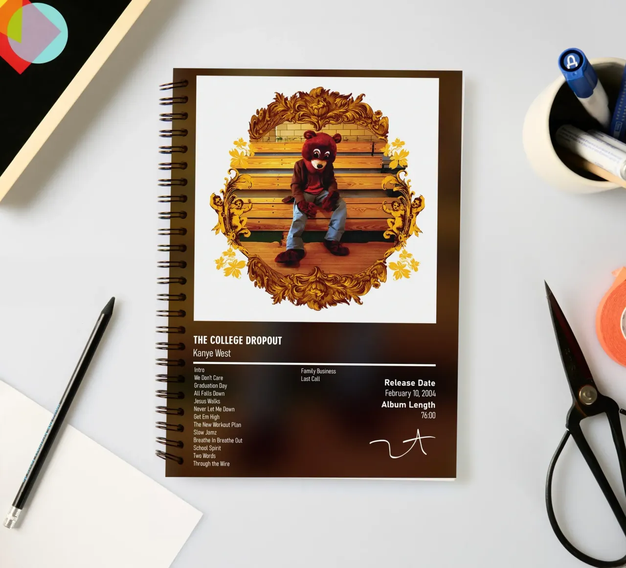 The College Dropout (2004) by Kanye West spiral notebook by DGUnder