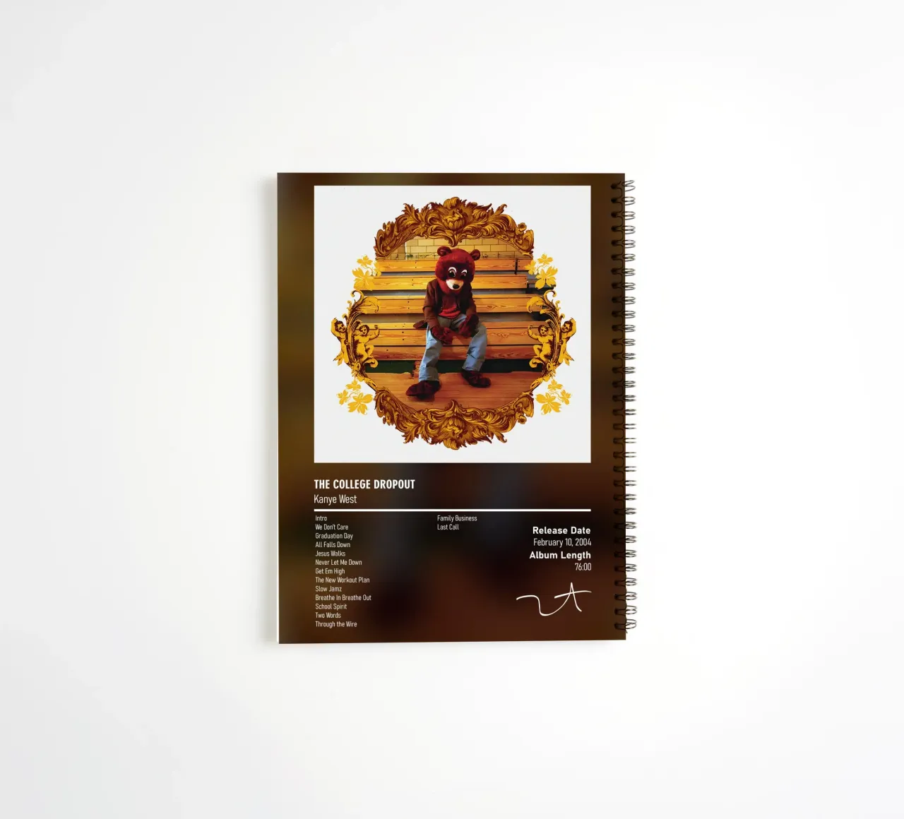 The College Dropout (2004) by Kanye West spiral notebook by DGUnder