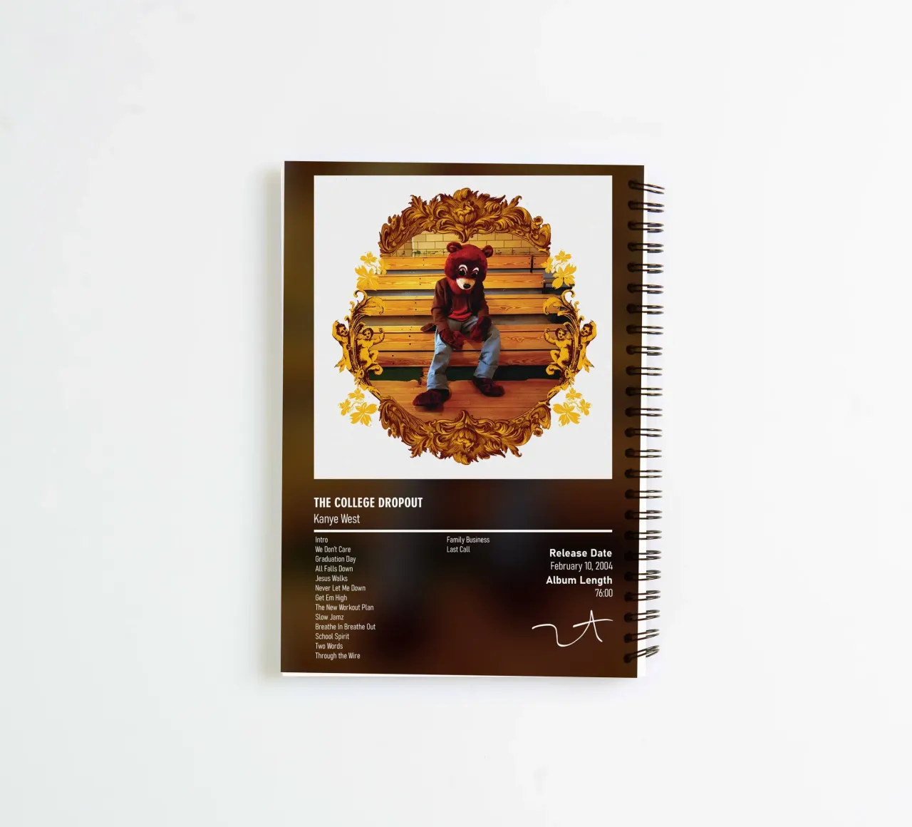 The College Dropout (2004) by Kanye West spiral notebook by DGUnder