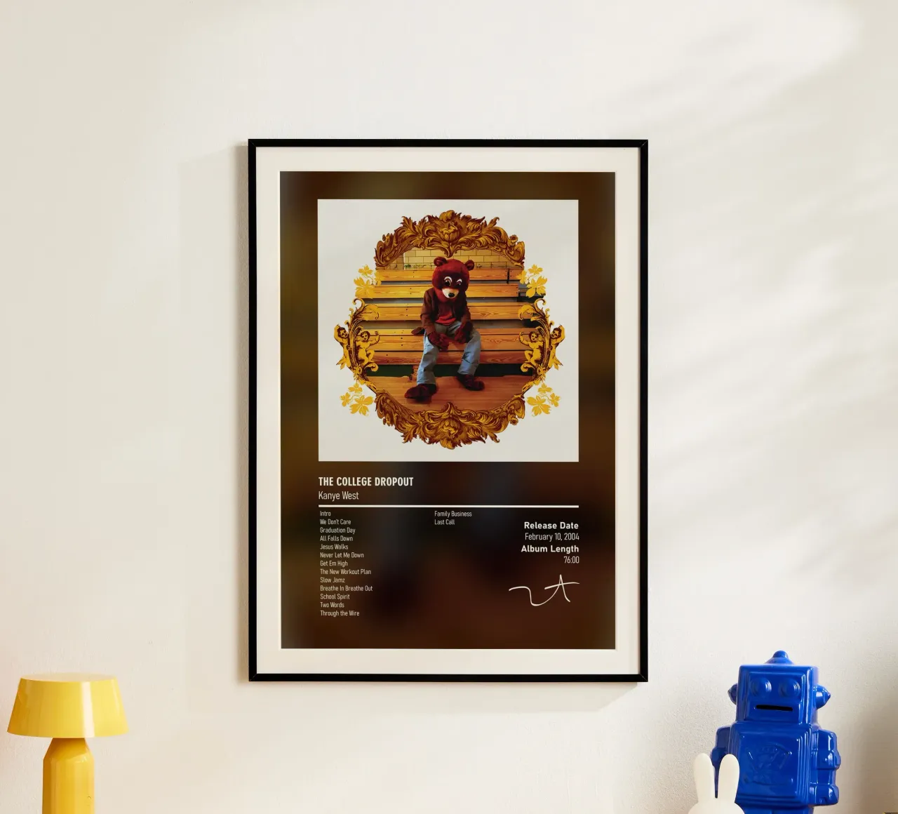 The College Dropout (2004) by Kanye West carta hahnemühle da DGUnder