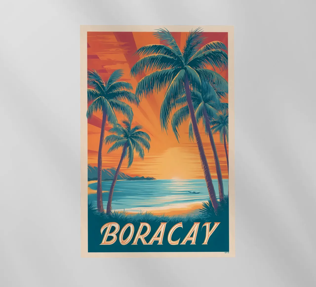 Poster di viaggio vintage di Boracay pellicola backlit da Vintage Travel Art