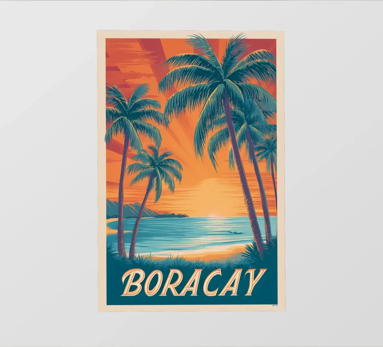 Poster di viaggio vintage di Boracay pellicola backlit da Vintage Travel Art
