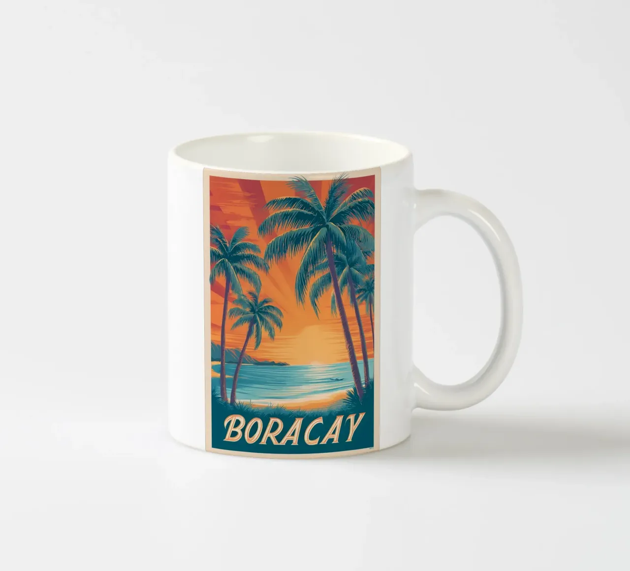Poster di viaggio vintage di Boracay tazza in ceramica da Vintage Travel Art