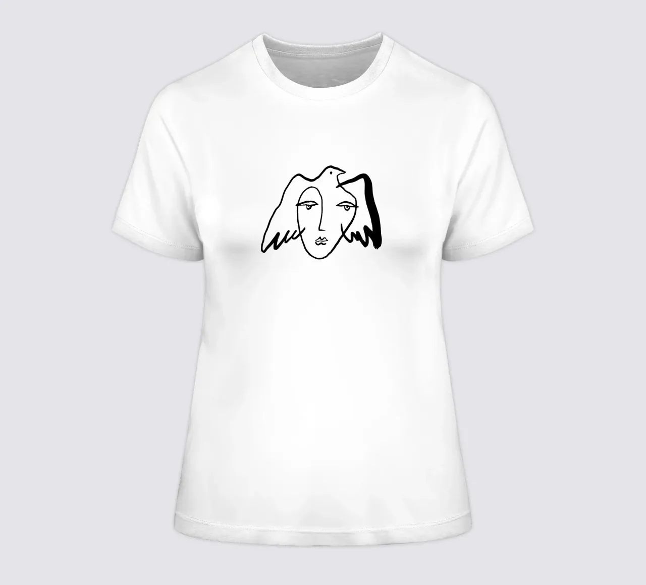 Bird Woman (Without Background) women's fitted t-shirt by treechild