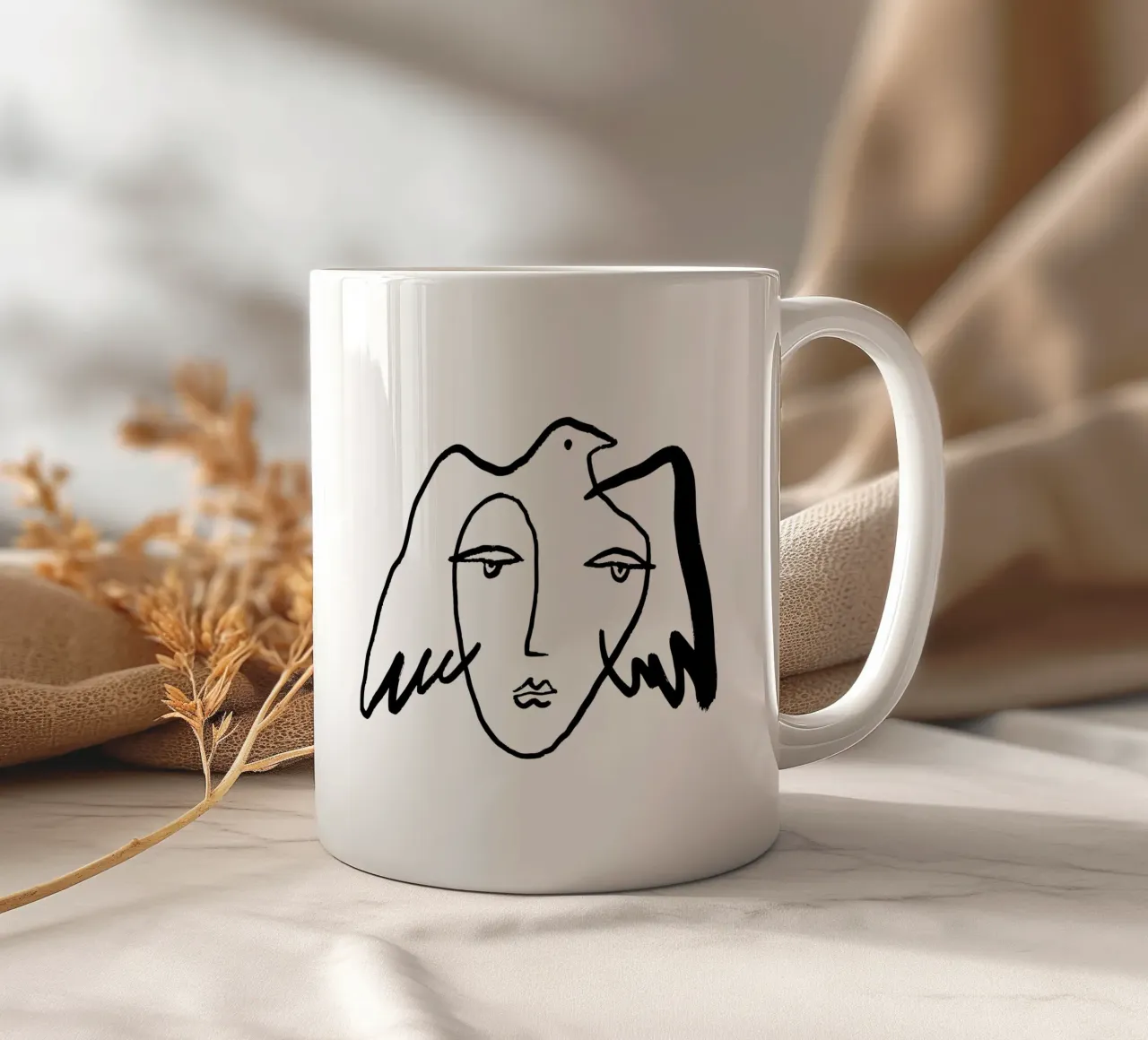 Bird Woman (Without Background) tazza in ceramica da treechild