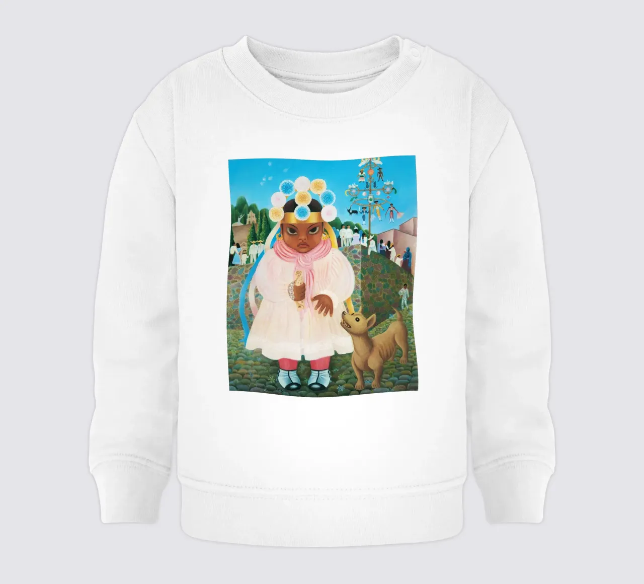 Ragazza con taco di Rosa Rolanda felpa neonato da Classic Art Prints
