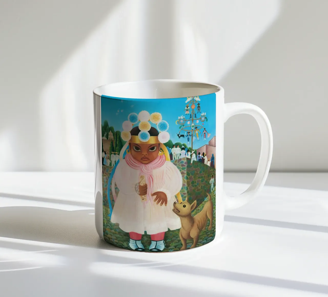 Ragazza con taco di Rosa Rolanda tazza in ceramica da Classic Art Prints
