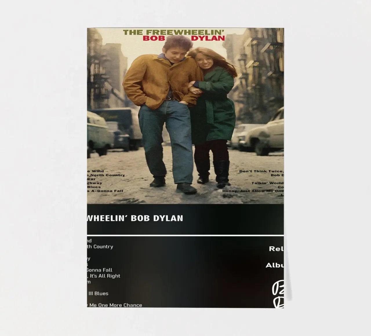 The Freewheelin’ Bob Dylan by Bob Dylan foglio adesivo da DGUnder