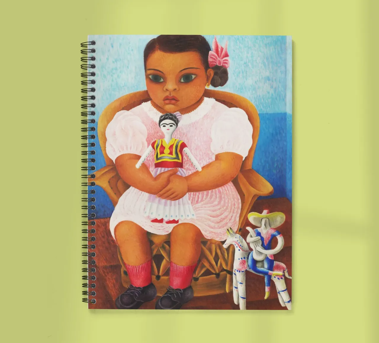 Mädchen mit Puppe von Rosa Rolanda Ringbuch von Classic Art Prints