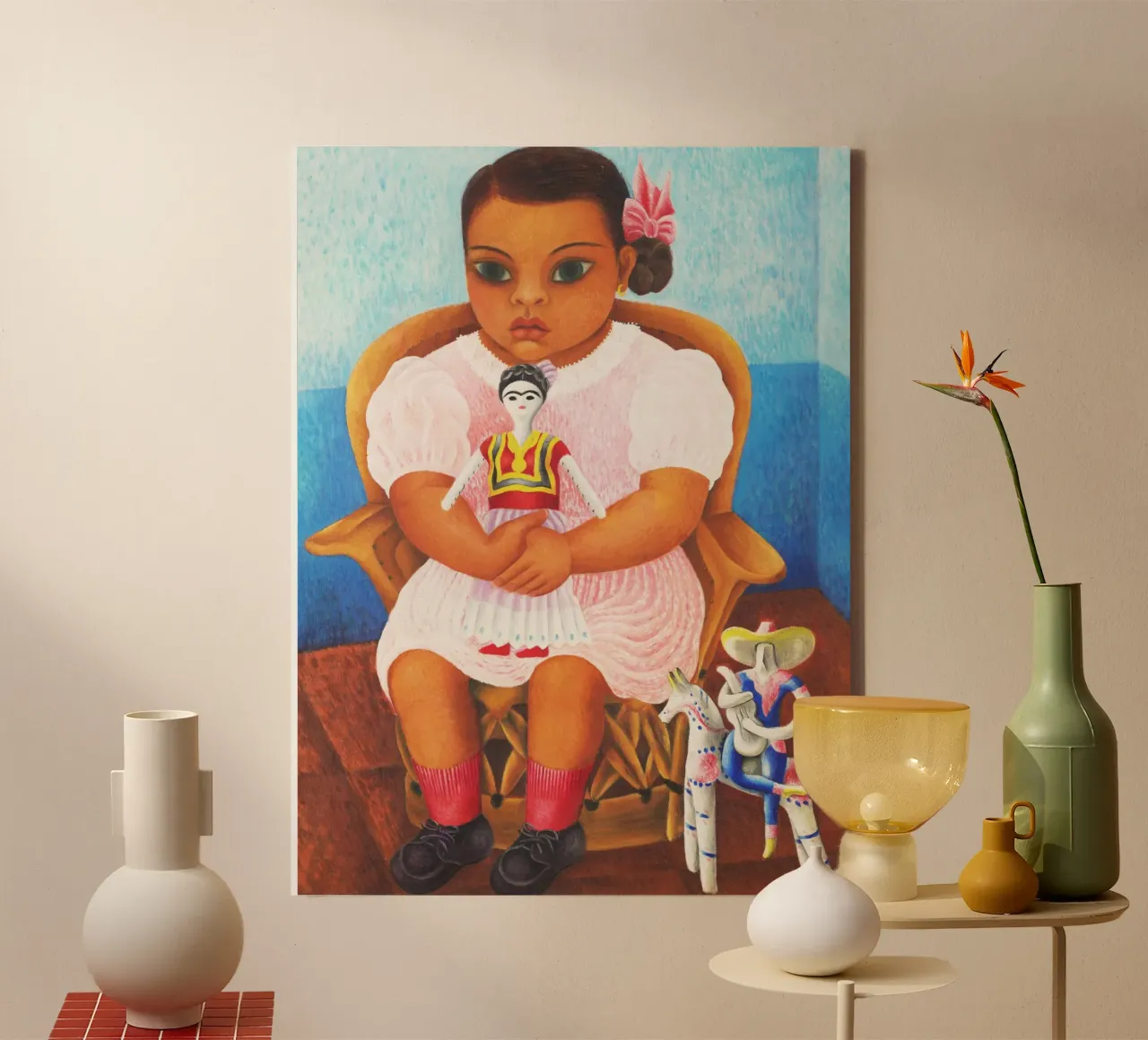 Niña con muñeca de Rosa Rolanda lienzo de Classic Art Prints