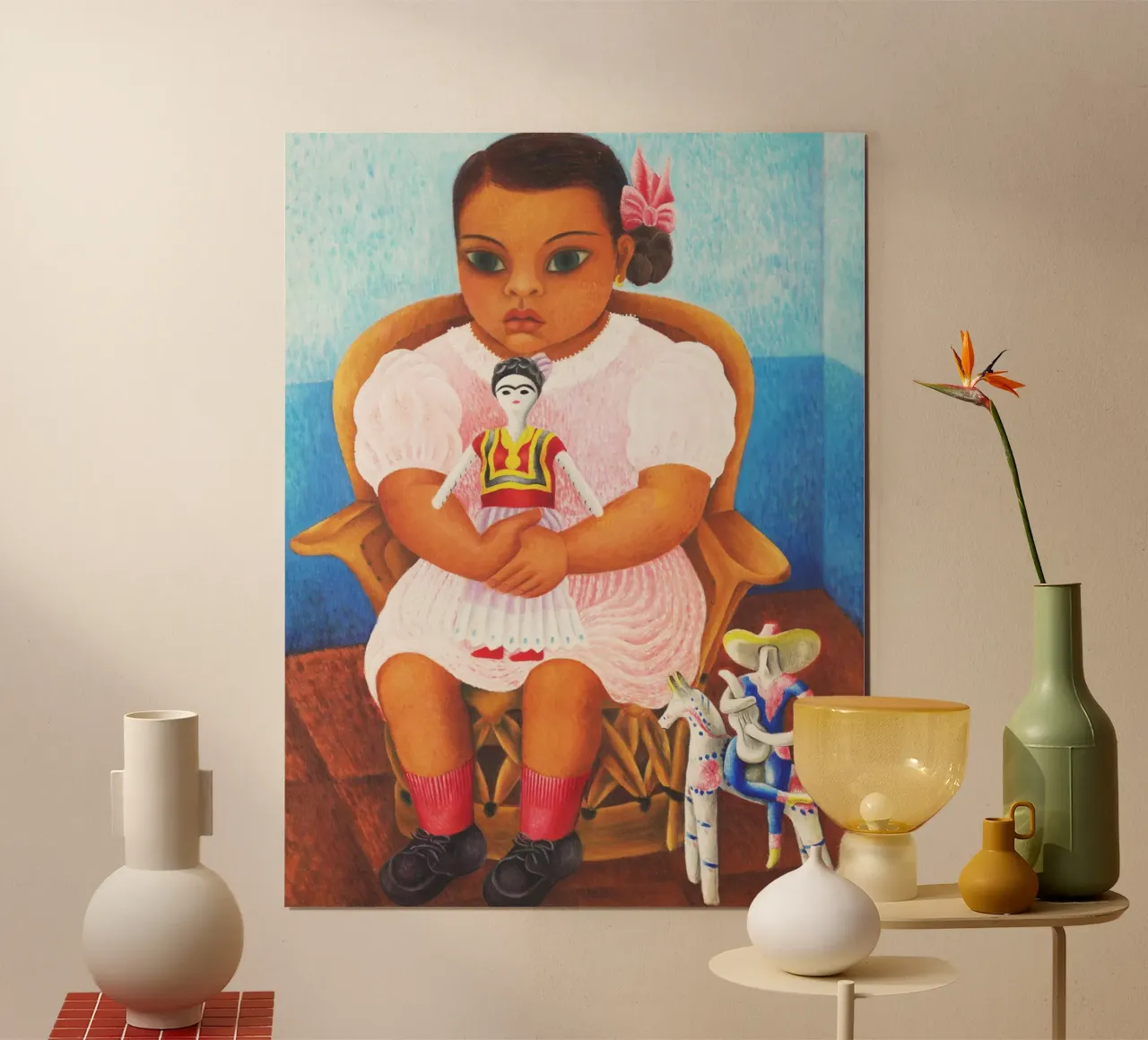 Ragazza con bambola di Rosa Rolanda carta hahnemühle da Classic Art Prints