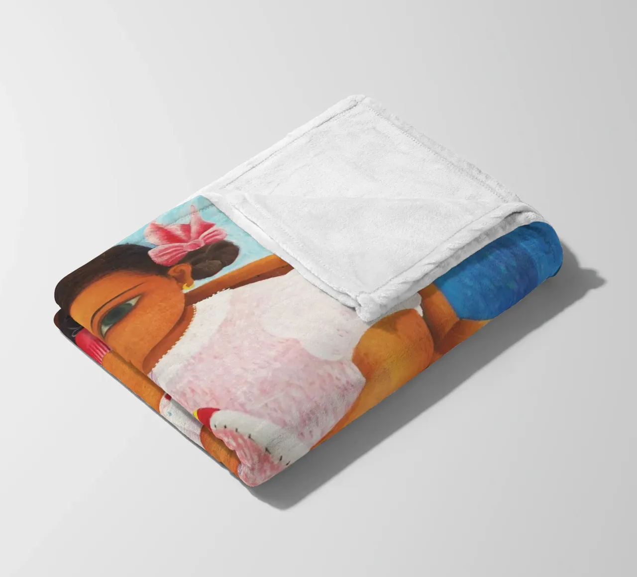 Ragazza con bambola di Rosa Rolanda coperta in pile da Classic Art Prints