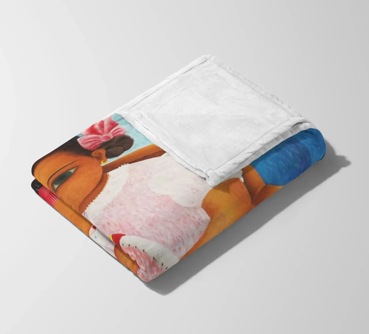 Ragazza con bambola di Rosa Rolanda coperta in pile da Classic Art Prints