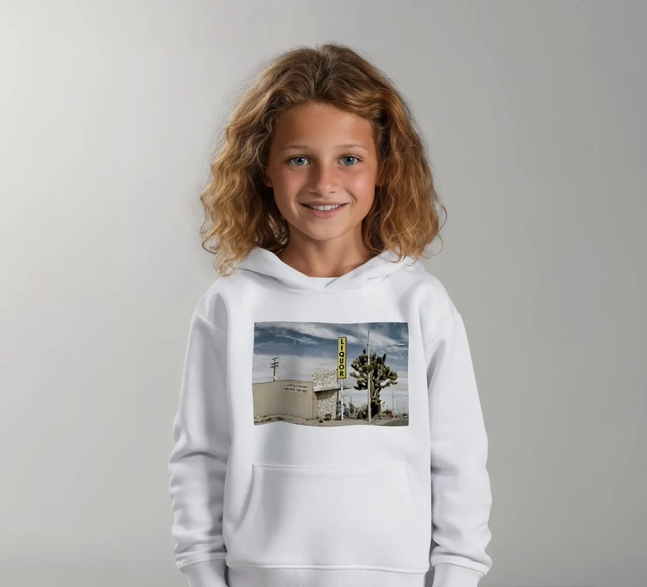 Liquor Store Yucca Valley kids hoodie by Marc Gruninger