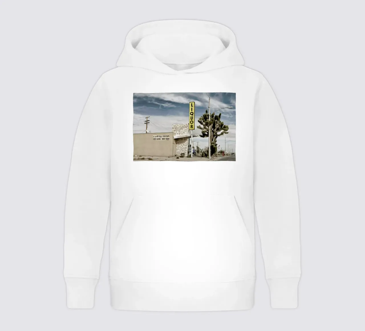 Liquor Store Yucca Valley kids hoodie by Marc Gruninger