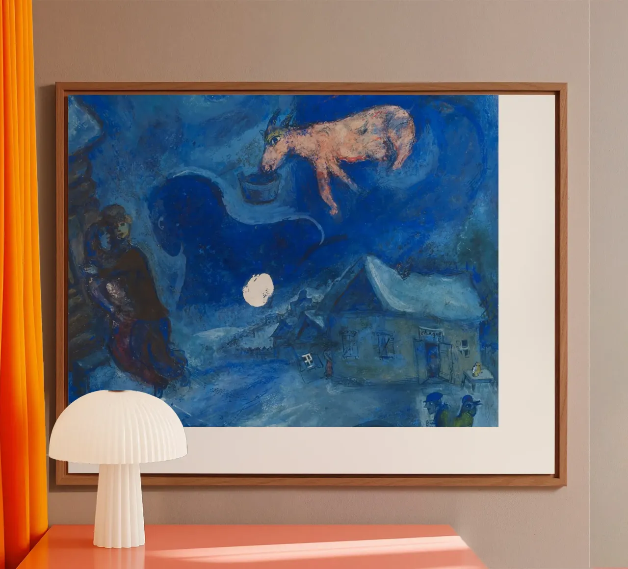 Dans mon pays (Nel mio paese) di Marc Chagall (1943) alluminio dibond da Classic Art Prints