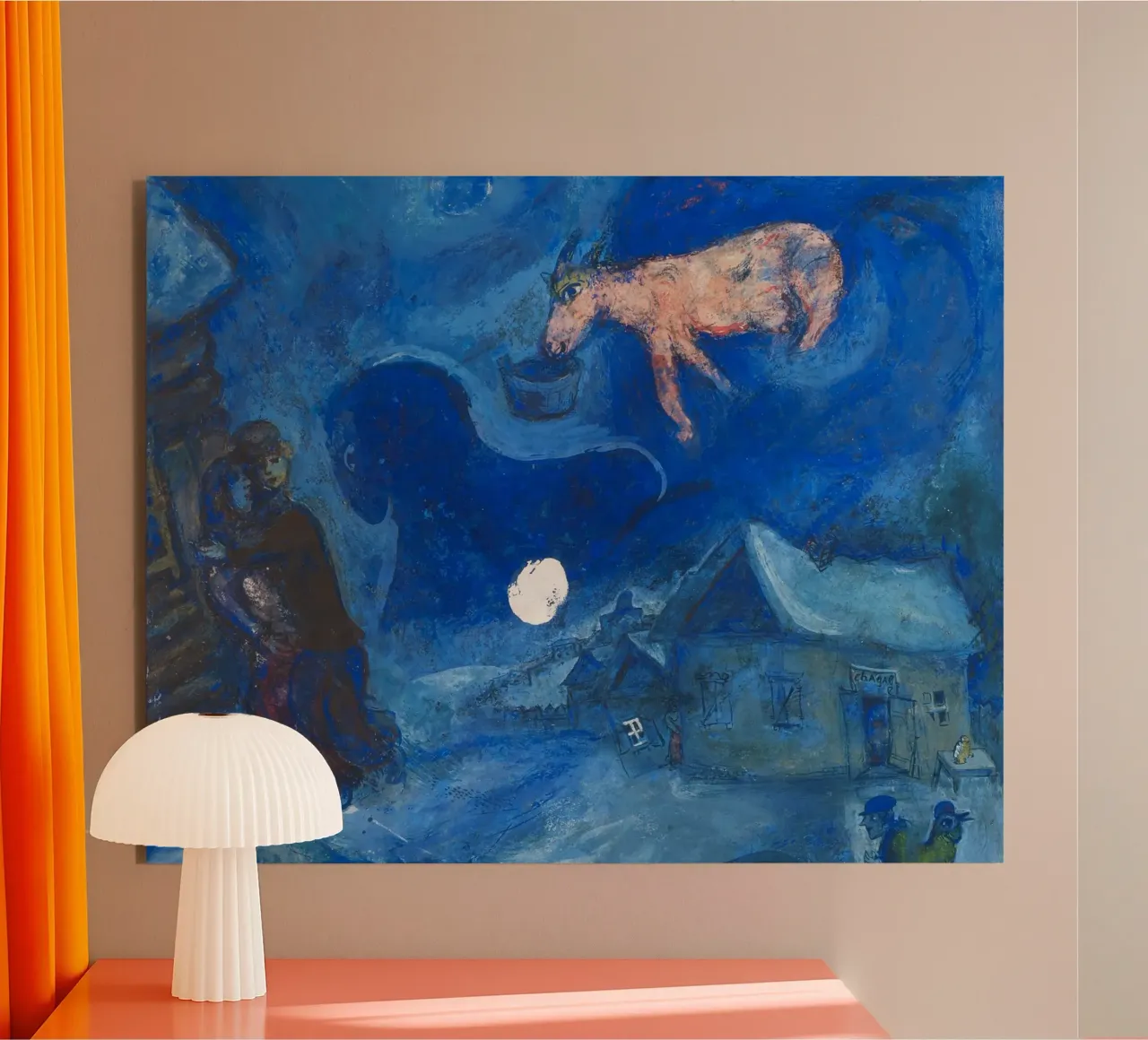 Dans mon pays (Nel mio paese) di Marc Chagall (1943) alluminio dibond da Classic Art Prints