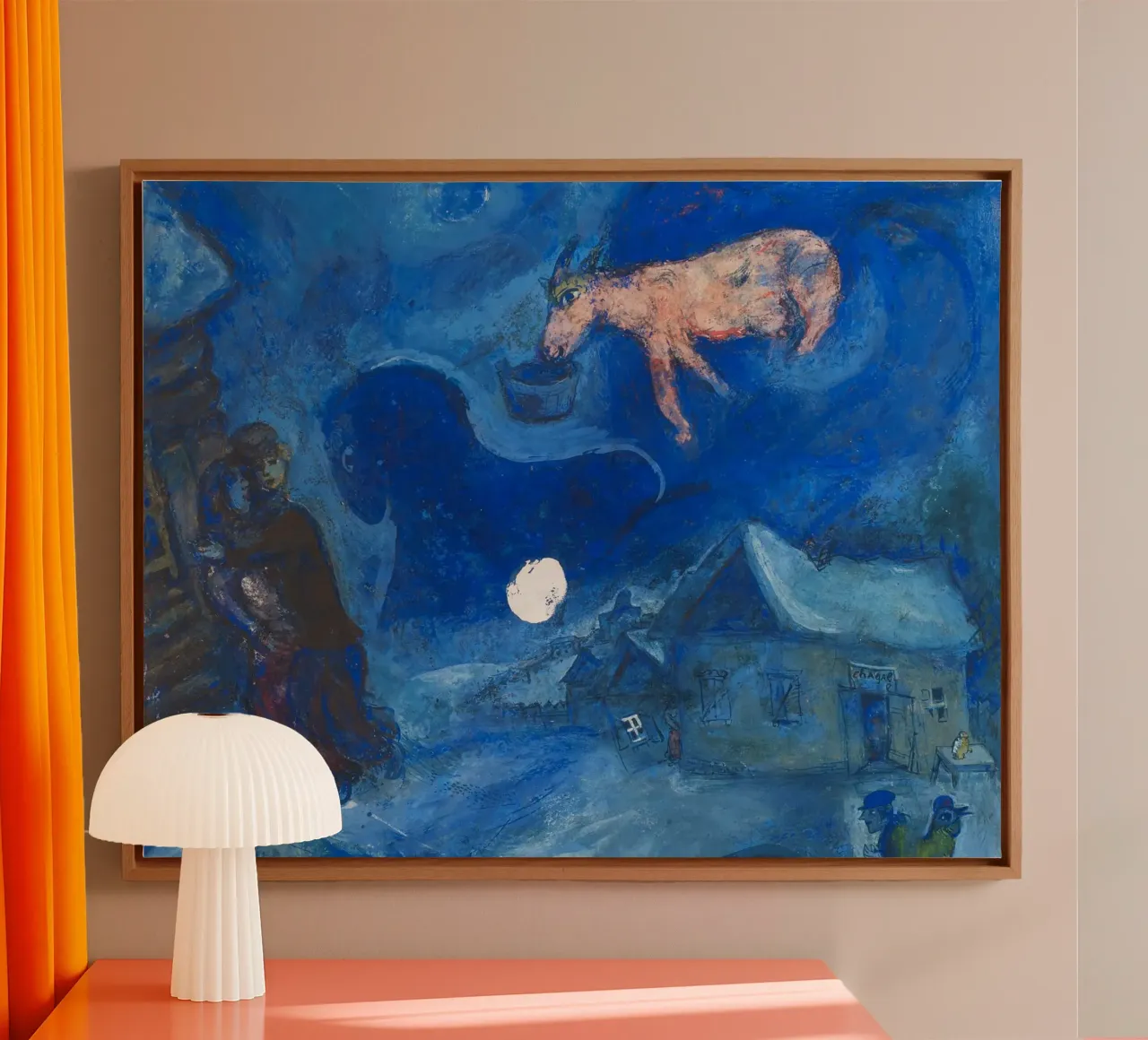 Dans mon pays (In My Country) by Marc Chagall (1943) canvas with Floater frame by Classic Art Prints