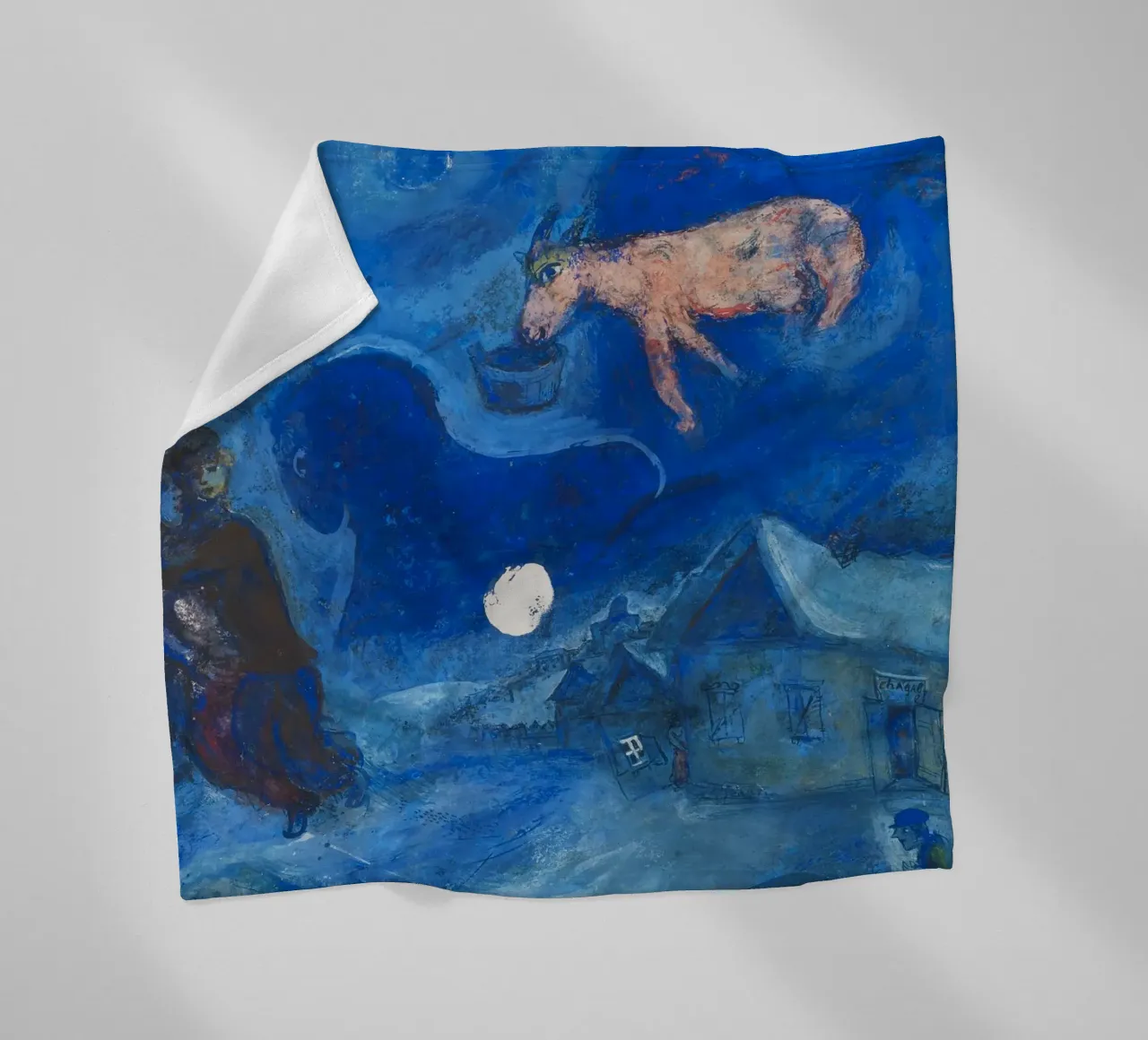 Dans mon pays (Nel mio paese) di Marc Chagall (1943) coperta in pile da Classic Art Prints