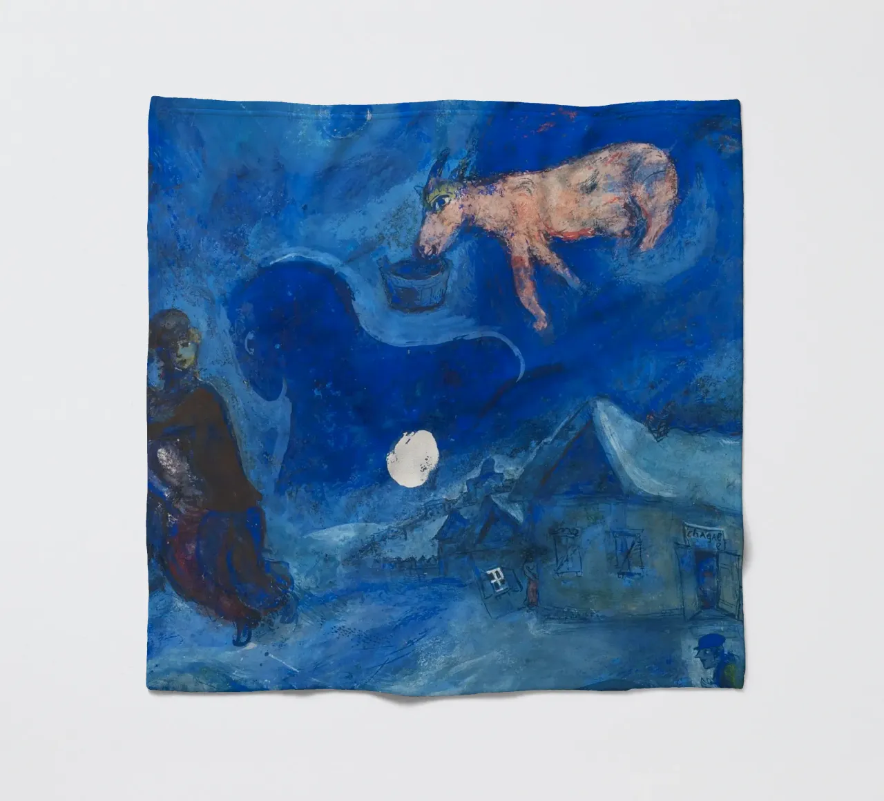 Dans mon pays (Nel mio paese) di Marc Chagall (1943) coperta in pile da Classic Art Prints