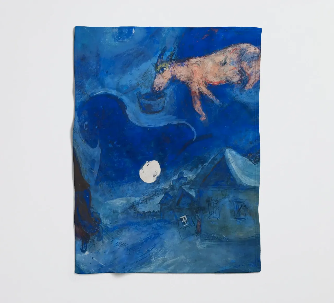 Dans mon pays (Nel mio paese) di Marc Chagall (1943) coperta in pile da Classic Art Prints