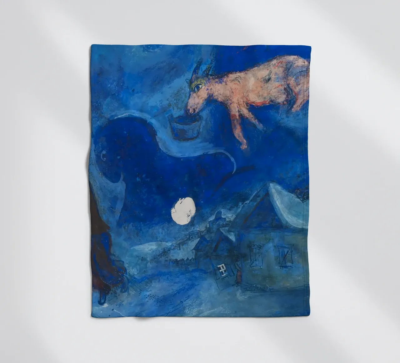 Dans mon pays (Nel mio paese) di Marc Chagall (1943) coperta in pile da Classic Art Prints