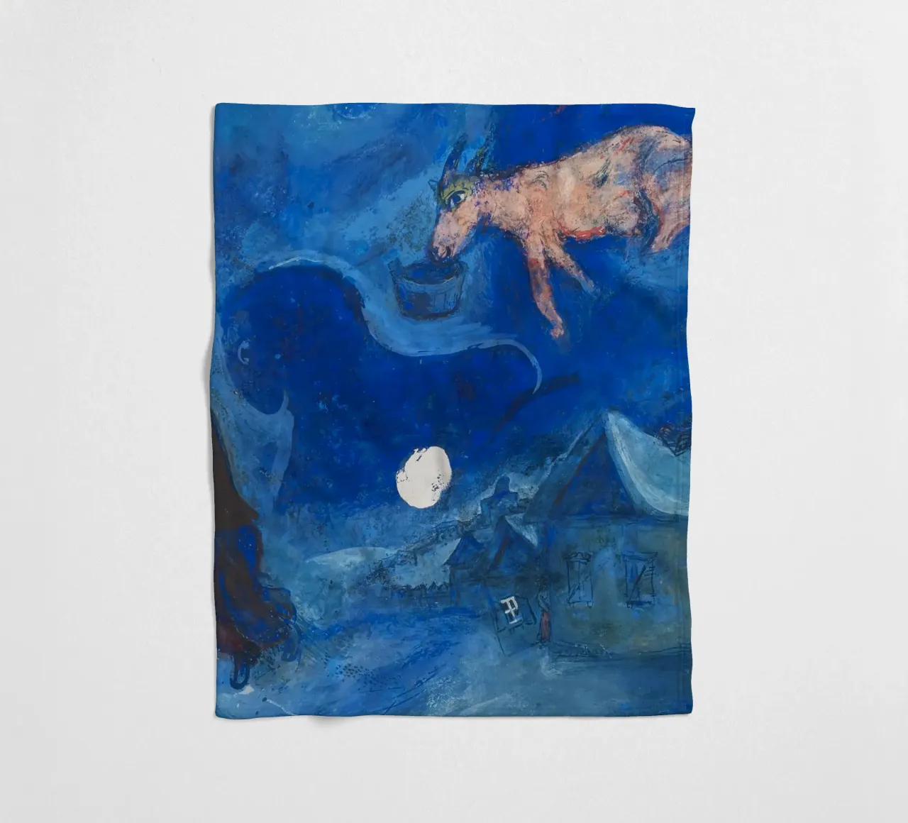 Dans mon pays (Nel mio paese) di Marc Chagall (1943) coperta in pile da Classic Art Prints