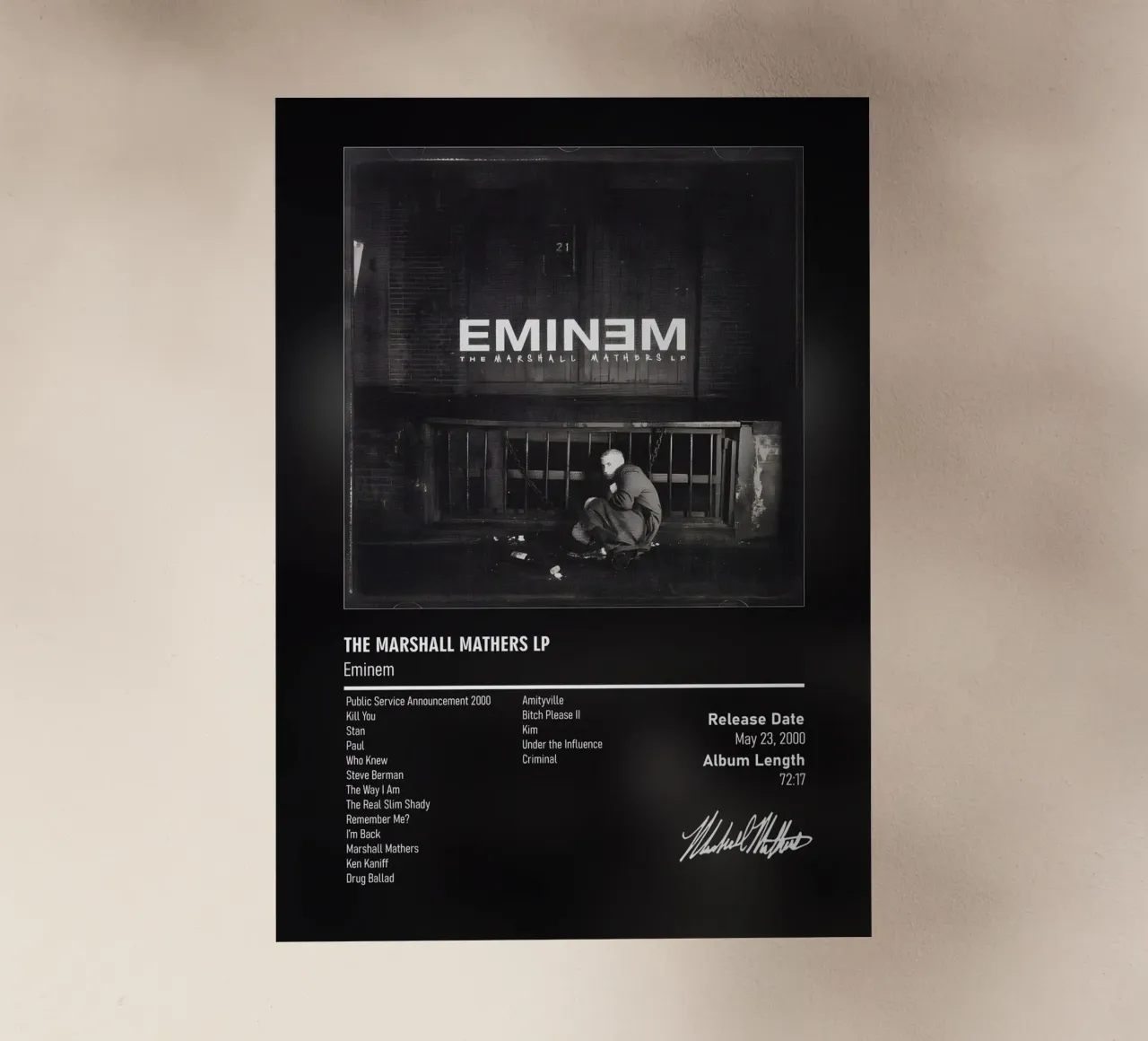 The Marshall Mathers LP (2000) by Eminem pellicola backlit da DGUnder