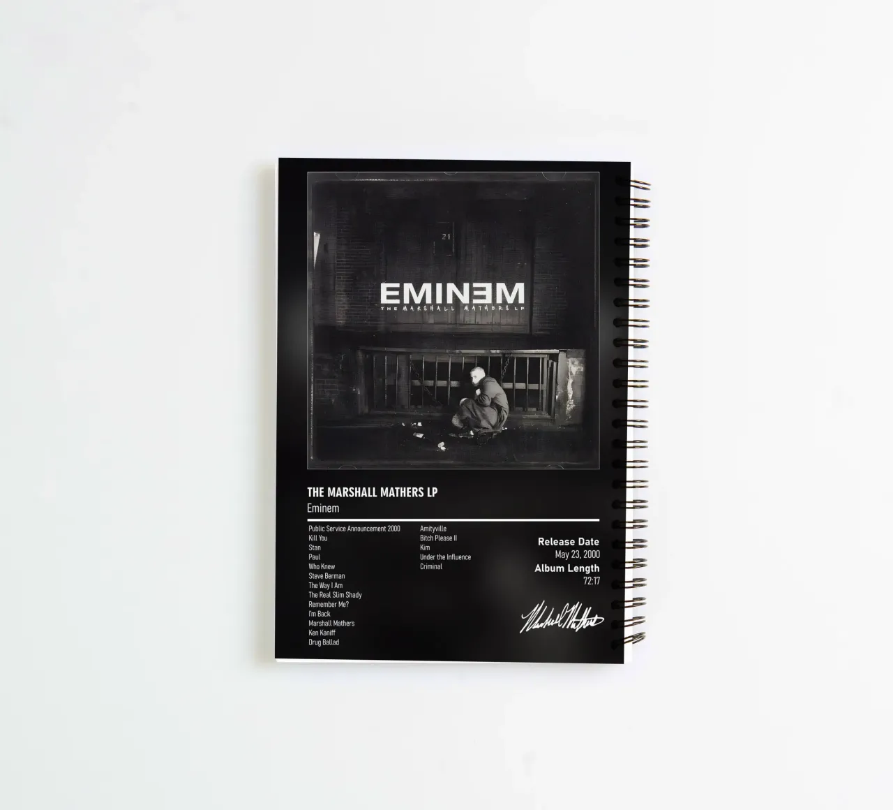 The Marshall Mathers LP (2000) by Eminem spiral notebook by DGUnder
