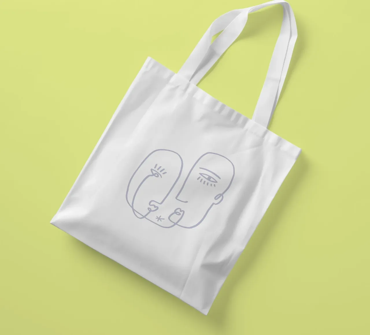 Faces (Without Background) borsa in juta da treechild