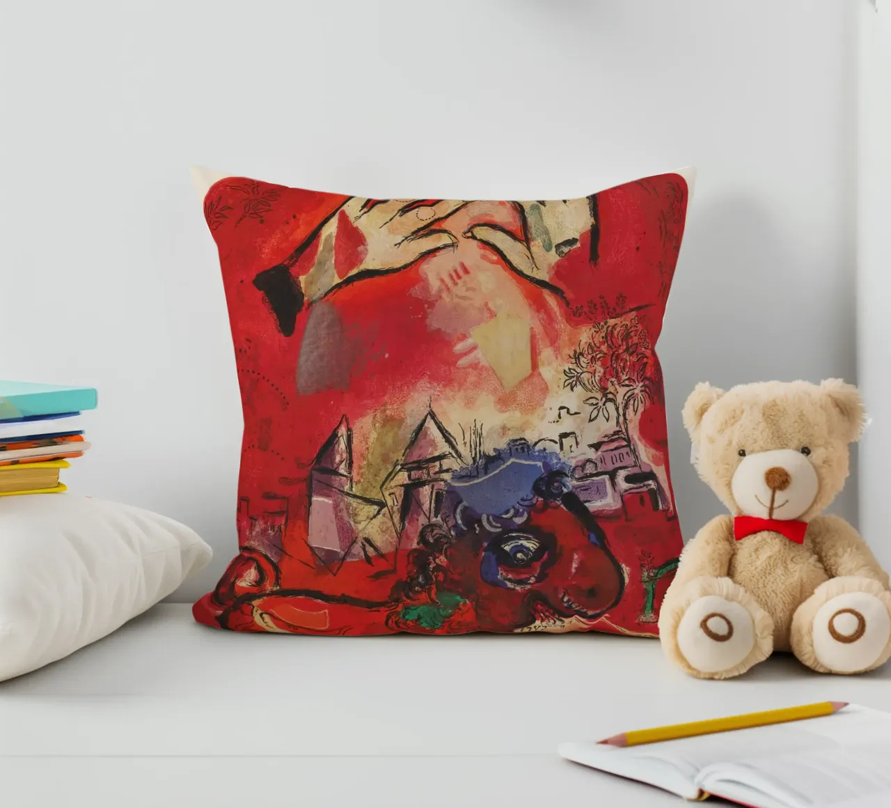 Studio su vetro colorato - Giuda di Marc Chagall cuscino da Classic Art Prints